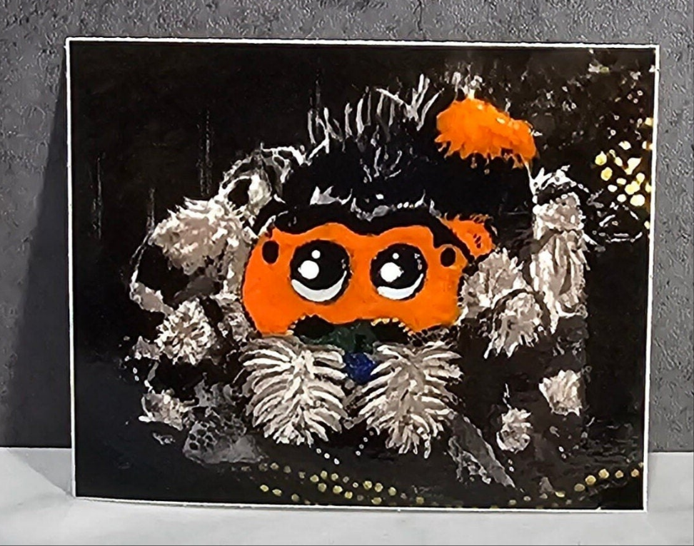 3 inch Glossy Jumping Spider Sticker (Autumn Jumper)