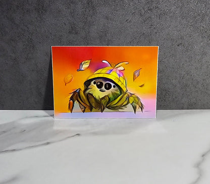 3 inch Glossy Jumping Spider Sticker (Happy Fall Jumper)